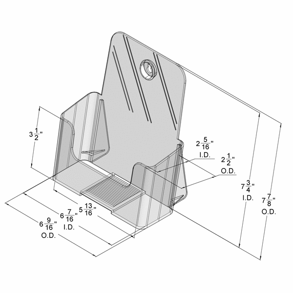 Clear Countertop and Wall Mount Brochure Holder for Literature up to 6" wide.