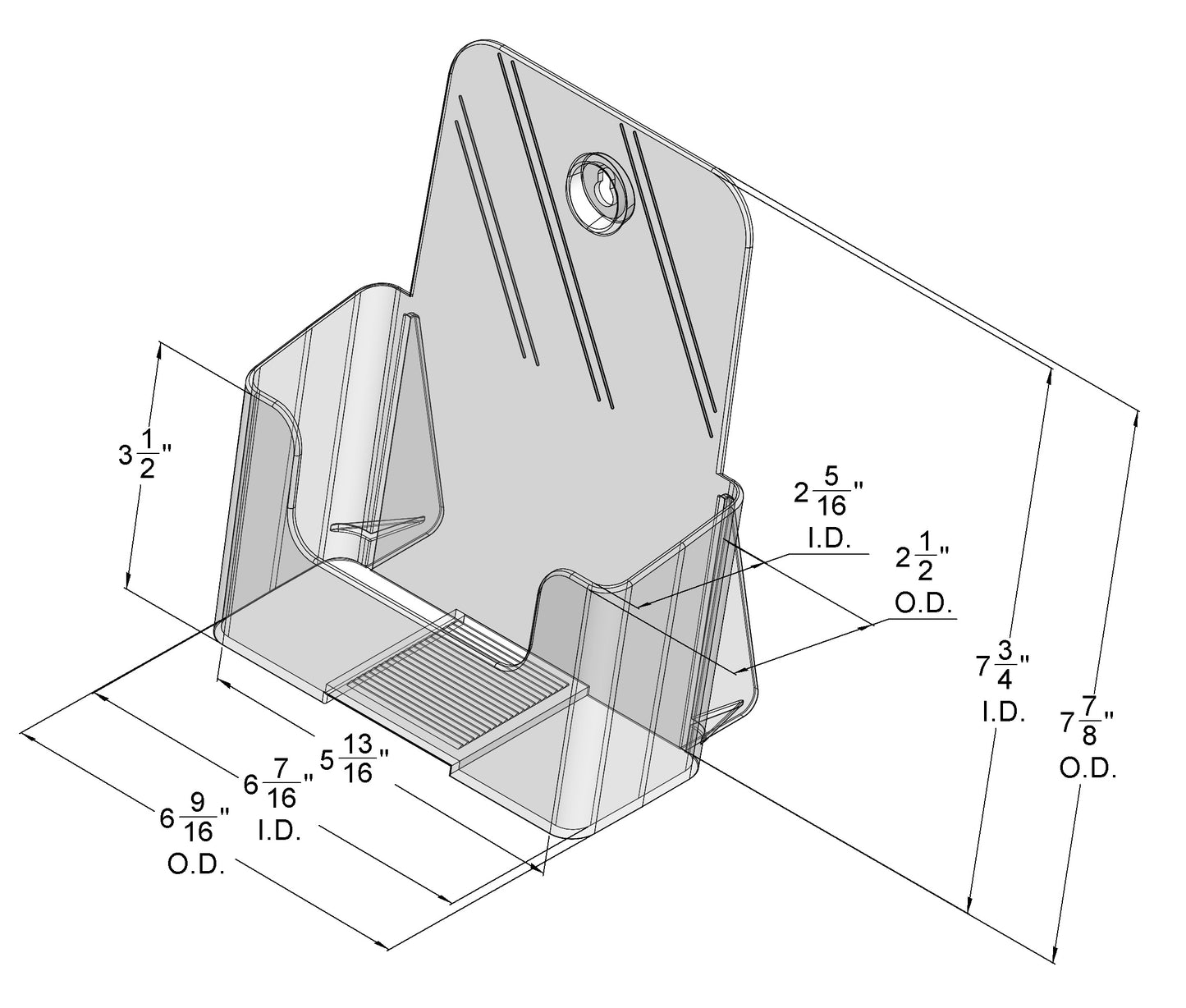 Clear Countertop and Wall Mount Brochure Holder for Literature up to 6" wide.