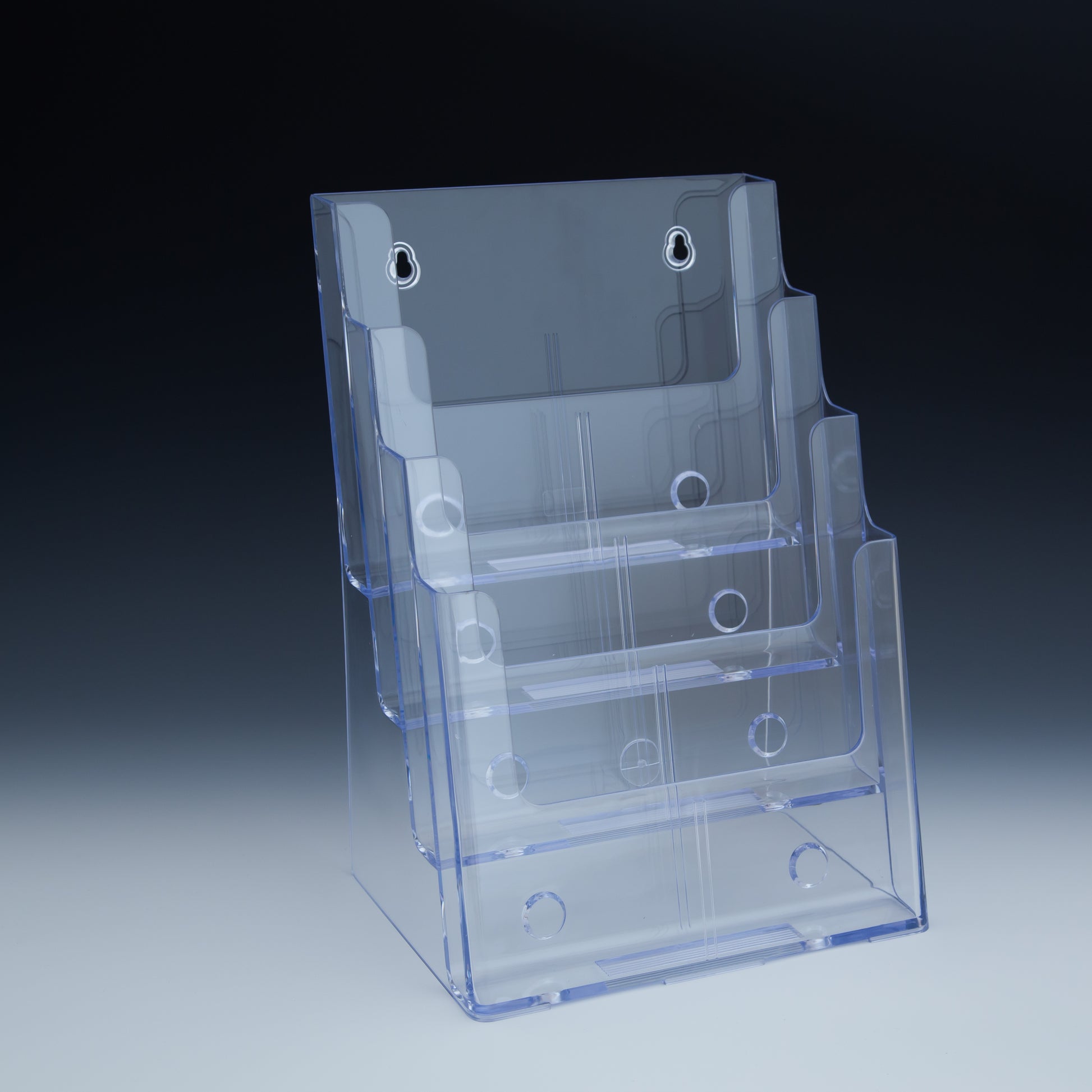 4 Tier Countertop and Wall Mount Brochure Holder for 8.5x11 Literature - Acrylic Display Product