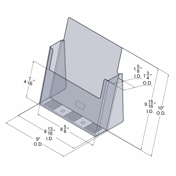 Countertop Brochure Holder for Full Sheet Literature