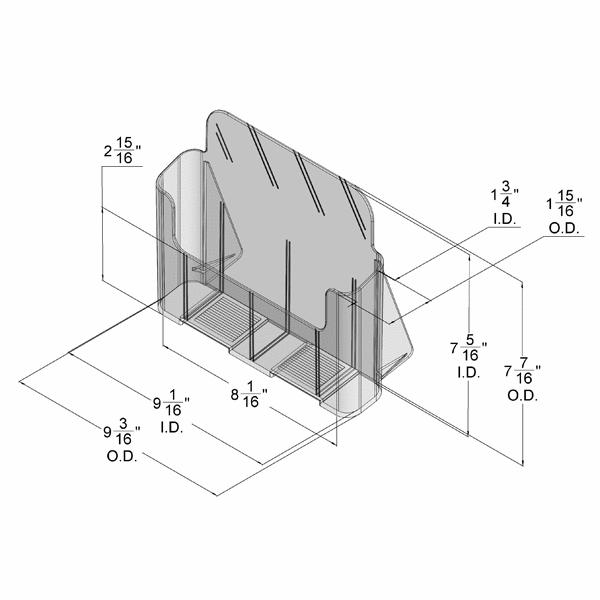 Clear Countertop Brochure Holder for Full Sheet Literature With Short Back