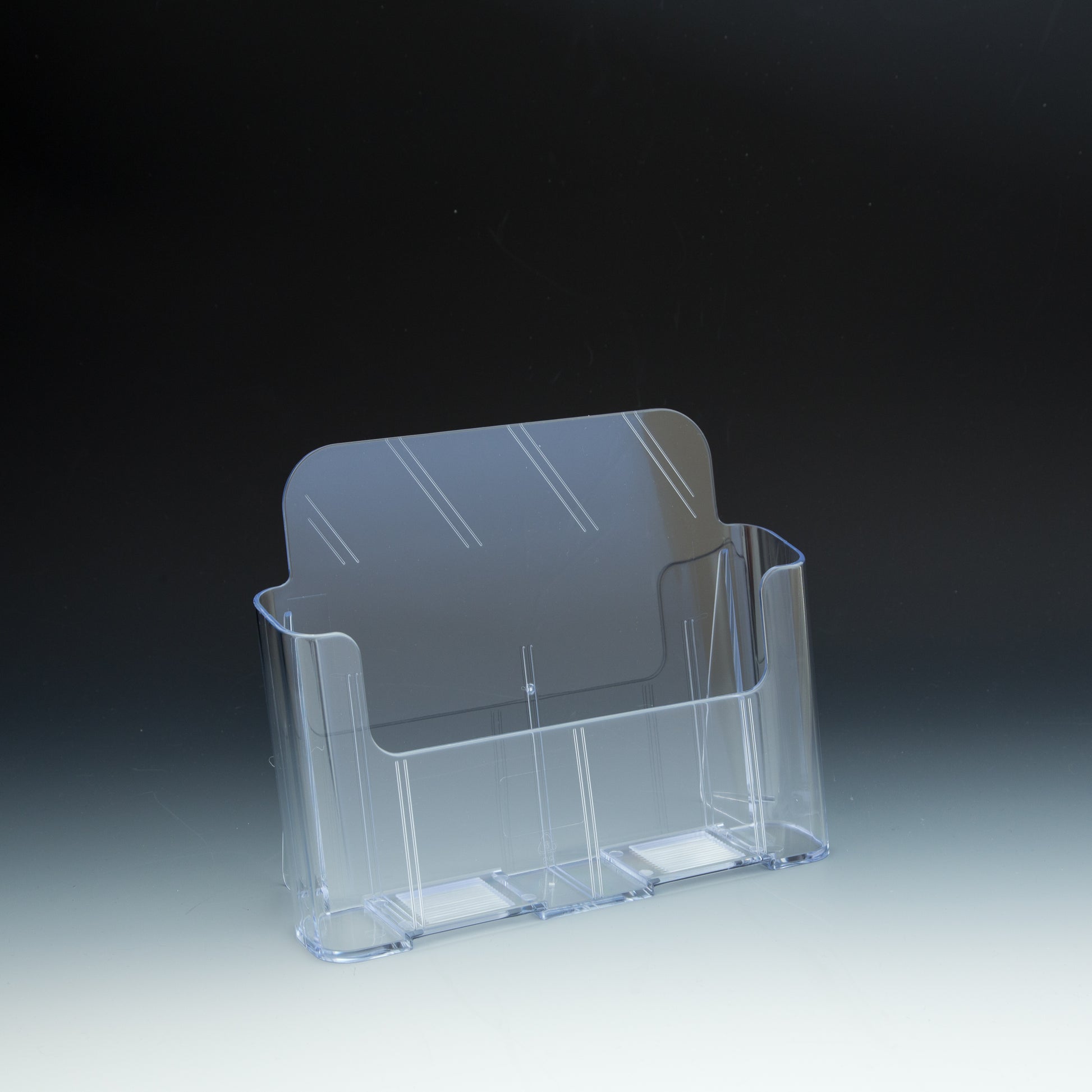 Clear Countertop Brochure Holder for Full Sheet Literature With Short Back - Acrylic Display Product