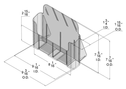 Clear Countertop Brochure Holder for Full Sheet Literature With Short Back