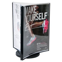 3-Panel Rotating Sign Holder 8.5" x 11" - Acrylic Display Product