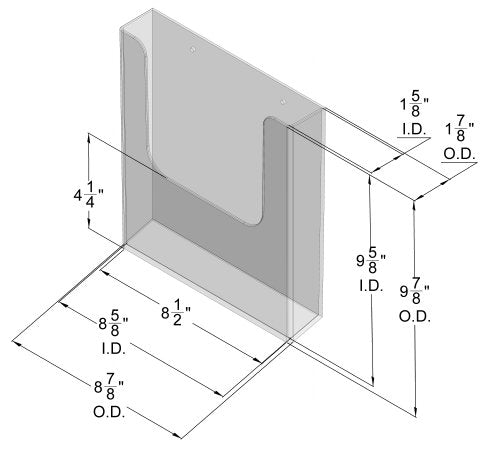 Wall Mount Brochure Holder for Literature up to 8.5"