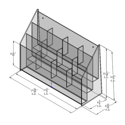 Multi-Pocket Counter Top and Wall Mount Brochure Holder for Literature up to 4"w.