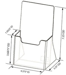 Clear Countertop Trifold Brochure. Holder for literature up to 4