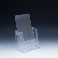 Clear Countertop Trifold Brochure Holder for literature up to 4" wide.